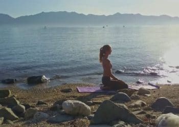 vajrasana pose by girl