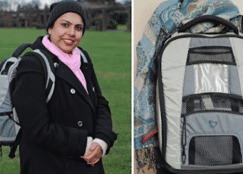 Woman who carries artificial heart in her back pack